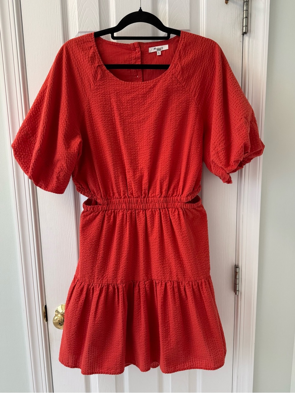 Madewell Rust Open Back Mini Dress Tiered Skirt XL - Picture 3 of 12